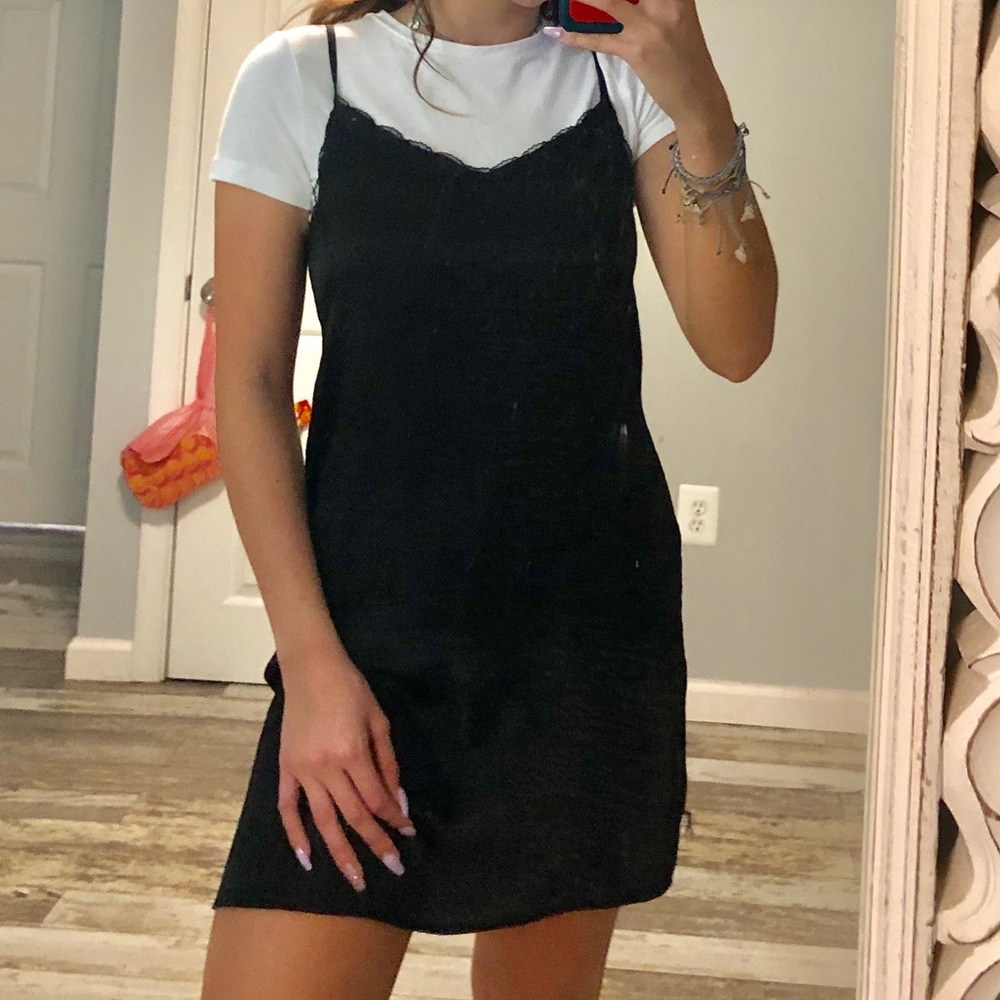 Black slip dress